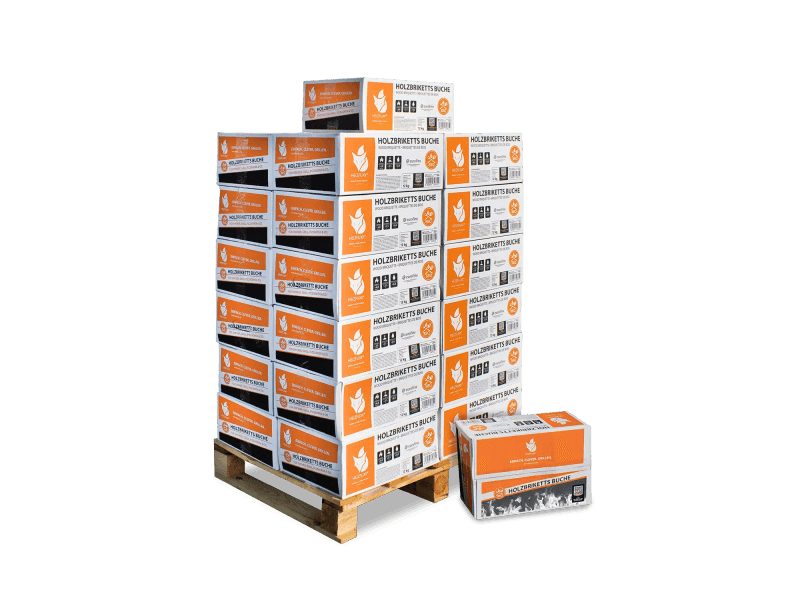 Heizfuxx Nestro M briquetes de faia/madeira dura em caixa – 2 caixas de 12 kg – 24 kg