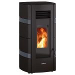 Justus Sia salamandra a pellets em aço preto-antracite 8 kW com controlo automático