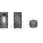 Justus Sia salamandra a pellets em aço preto-antracite 8 kW com controlo automático