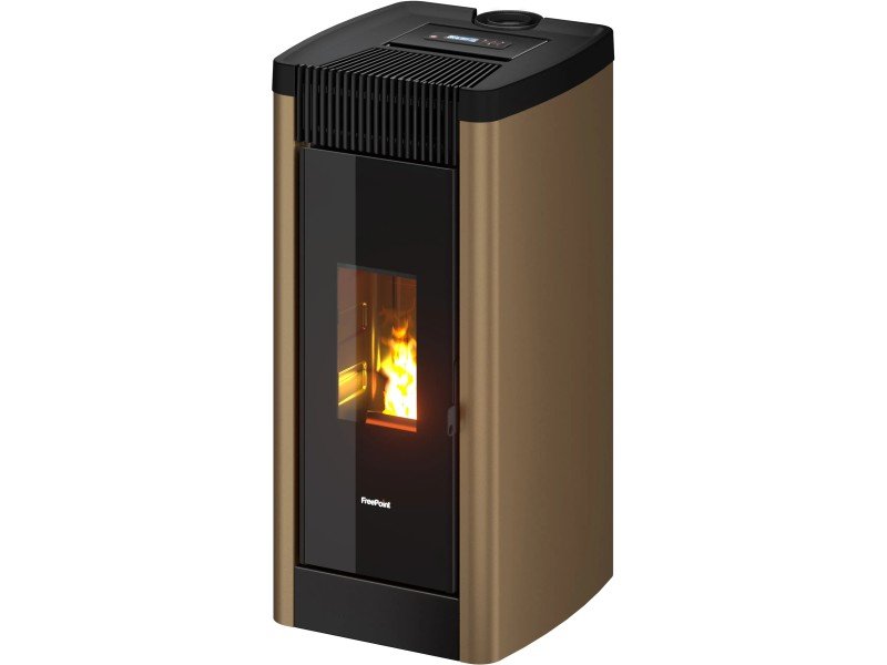 Freepoint STEE salamandra a pellets em aço bronze 8,5 kW