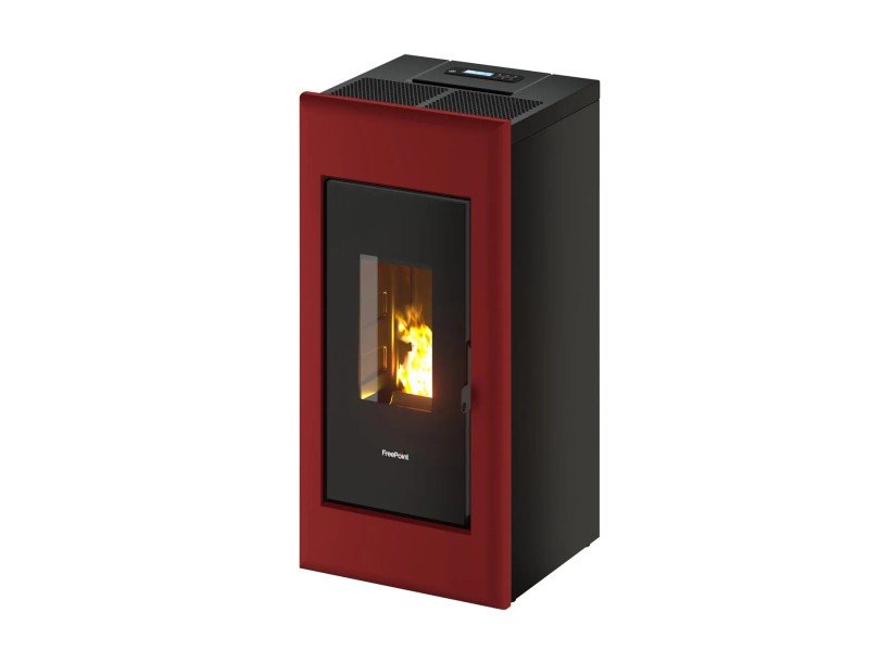 Freepoint One Airtight salamandra a pellets em aço Bordeaux 7 kW