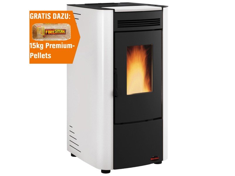 Firefix Ketty salamandra a pellets em aço preto-branco 6,3 kW