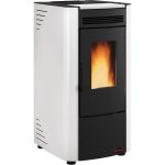 Firefix Ketty salamandra a pellets em aço preto-branco 6,3 kW