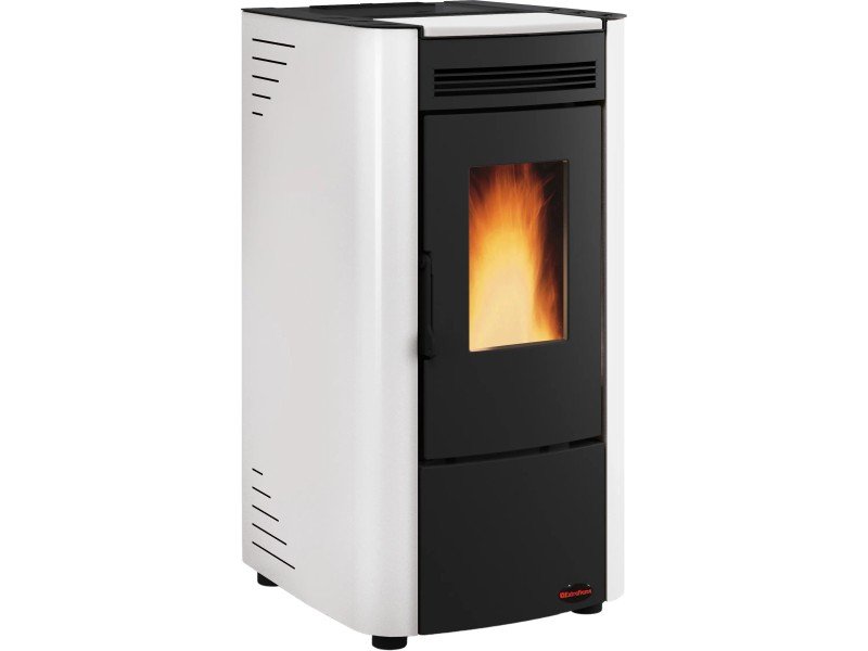 Firefix Ketty salamandra a pellets em aço preto-branco 6,3 kW