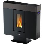 Freepoint Moon salamandra a pellets em aço titânio 10 kW com controlo automático