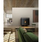 Freepoint Moon salamandra a pellets em aço titânio 10 kW com controlo automático