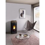 Freepoint LIFE salamandra a pellets em aço preto-dourado 8,5 kW