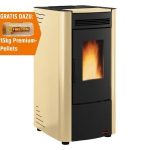 Firefix Ketty salamandra a pellets em aço preto-bege 6,3 kW