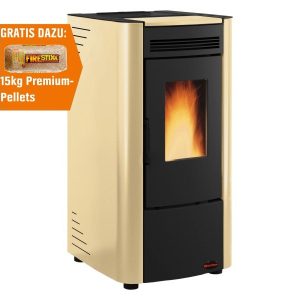 Firefix Ketty salamandra a pellets em aço preto-bege 6,3 kW