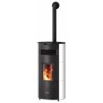 Justus Norta salamandra a pellets em aço branco-seda 8 kW com controlo automático
