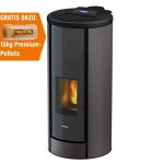 Freepoint Breeze salamandra a pellets em aço titânio 9,1 kW com controlo automático