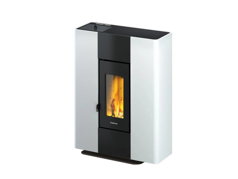 Freepoint Roxy Stand salamandra a pellets em aço branca 7 kW
