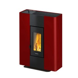 Freepoint Roxy Stand salamandra a pellets em aço Bordeaux 7 kW