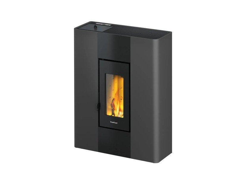 Freepoint Roxy salamandra a pellets em aço antracite 7 kW