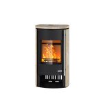 Accente salamandra a lenha com revestimento em arenito 7 kW
