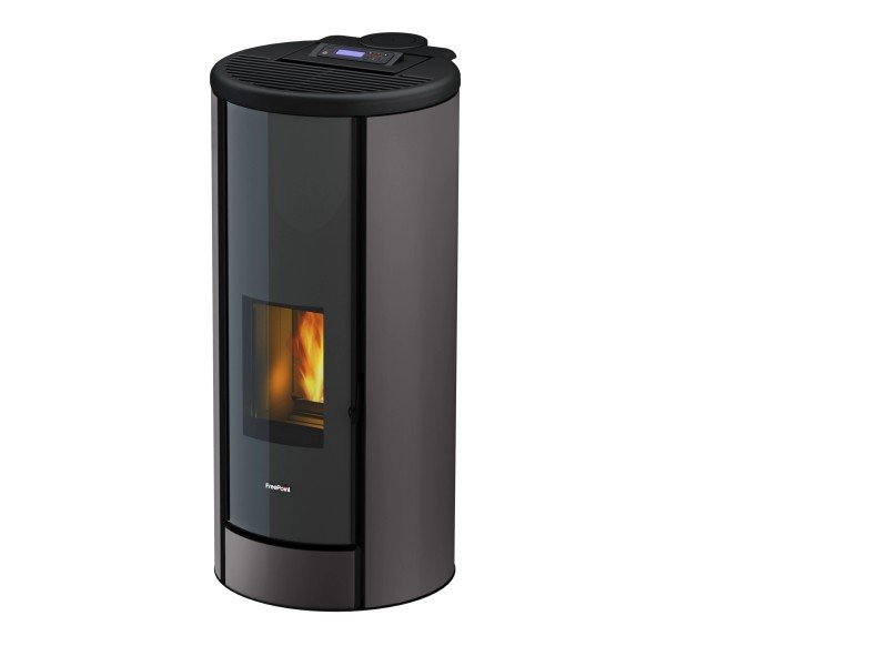 Freepoint Breeze salamandra a pellets em aço titânio 9,1 kW com controlo automático