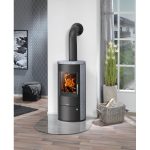 Justus Austin 5 salamandra de combustão contínua com revestimento em pedra-sabão preta 5 kW