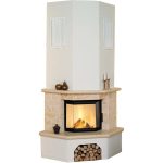 Hark Vermont kit de salamandra a lenha com revestimento em mármore bege 8 kW A+