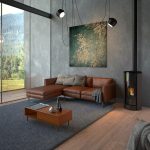 Freepoint Breeze salamandra a pellets em aço titânio 9,1 kW com controlo automático