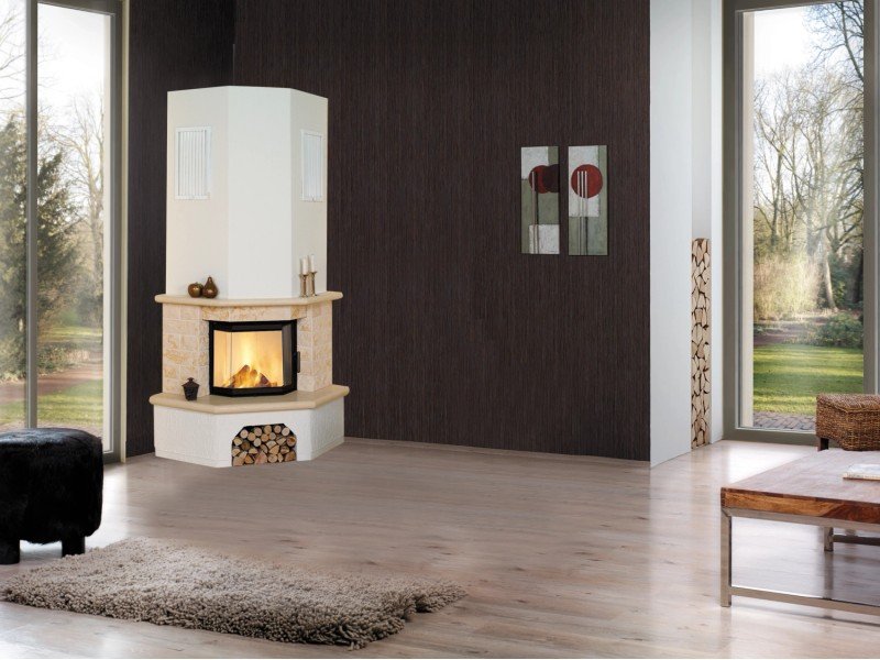 Hark Vermont kit de salamandra a lenha com revestimento em mármore bege 8 kW A+