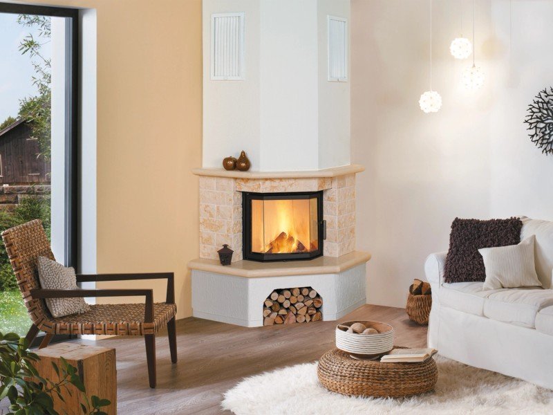 Hark Vermont kit de salamandra a lenha com revestimento em mármore bege 8 kW A+