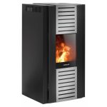 Justus Sirkos 2.0 salamandra a pellets em aço preta 6 kW com controlo automático
