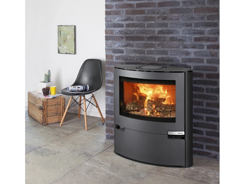 Aduro 15 salamandra a lenha em aço preta 6,5 kW com controlo automático