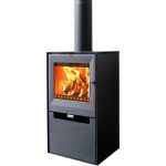 Aduro 14 salamandra a lenha em aço preta 6,5 kW com controlo automático