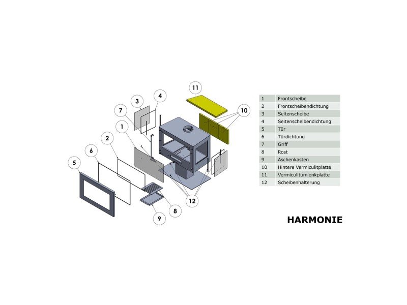 Panadero Harmonie 3V salamandra a lenha em aço preto metálico 7,9 kW