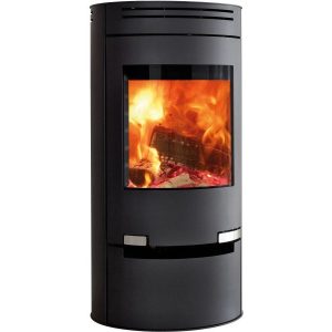Aduro 1.1 salamandra a lenha em aço preta 6 kW com controlo automático