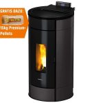 Freepoint Globe salamandra a pellets em aço antracite 10,5 kW com controlo automático