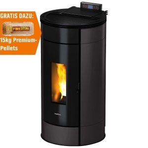 Freepoint Globe salamandra a pellets em aço antracite 10,5 kW com controlo automático