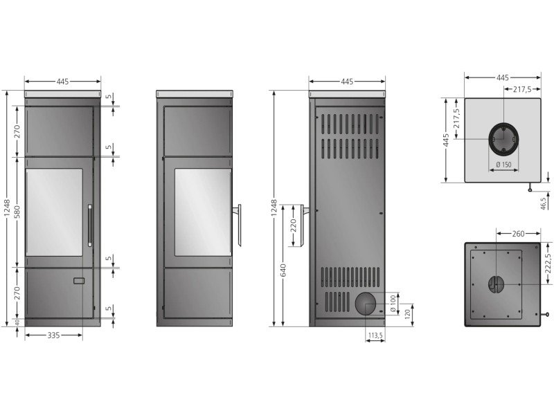 Justus Diego Wärme+ salamandra a lenha preta 6 kW