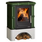 Justus Bavaria salamandra a lenha em cerâmica verde 7 kW