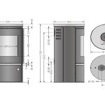Justus Faro 2.0 Top salamandra a lenha em aço preta com placa superior em vidro 6 kW