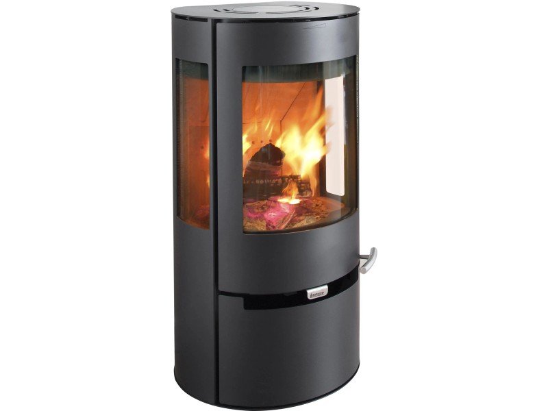Aduro 9 salamandra a lenha preta com revestimento em aço 8 kW – classe A+