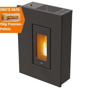 PEGASO Madison salamandra a pellets em aço antracite 5,3 kW com controlo automático