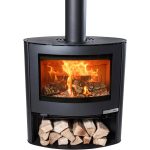 Aduro 15.2 salamandra a lenha em aço preta 6,5 kW com controlo automático