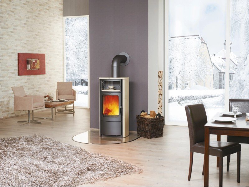 Hark Opera-B salamandra de combustão contínua creme 7 kW com controlo automático – classe A+