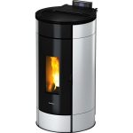 Freepoint Globe salamandra a pellets em aço branca 10,5 kW com controlo automático
