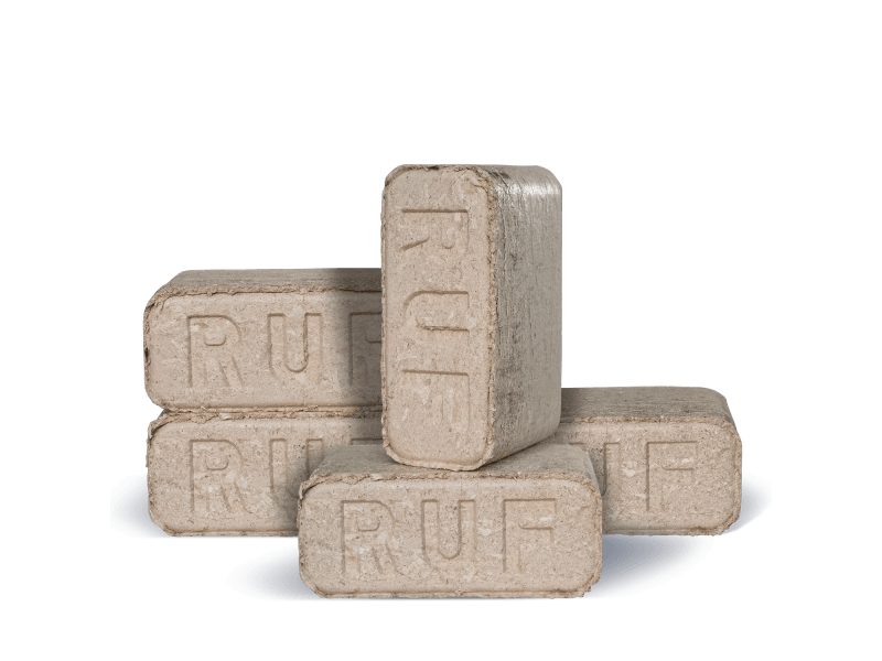 Heizfuxx RUF Original Red briquetes de madeira dura – 30 embalagens de 10 kg – palete 300 kg