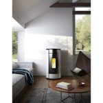 Freepoint Globe salamandra a pellets em aço branca 10,5 kW com controlo automático