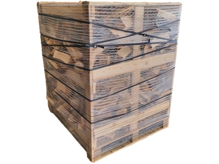 Lenha seca empilhada 25 cm – 115 × 105 × 105 cm