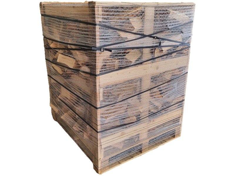 Lenha seca empilhada 25 cm – 160 × 125 × 125 cm
