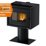 Freepoint Modo salamandra a pellets em aço preta 9,3 kW