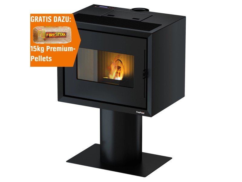 Freepoint Modo salamandra a pellets em aço preta 9,3 kW