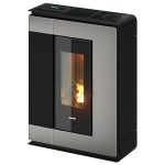Freepoint Arco salamandra a pellets em aço cinzento-titânio 7 kW com controlo automático