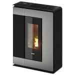 Freepoint Arco salamandra a pellets em aço cinzento-titânio 7 kW com controlo automático
