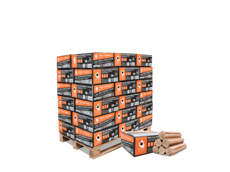 Heizfuxx BBQ briquetes de madeira de faia – 18 embalagens de 18 kg – palete 324 kg