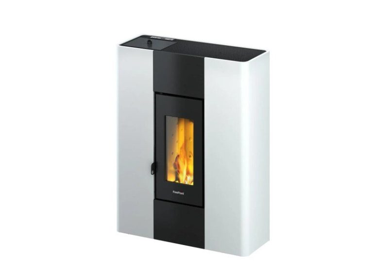 Freepoint Roxy salamandra a pellets em aço branca 7 kW